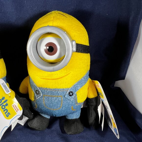 Minions Plush Toy Set Of 3 Despicable Me Characters Yellow & Blue With Tags - Picture 3 of 5